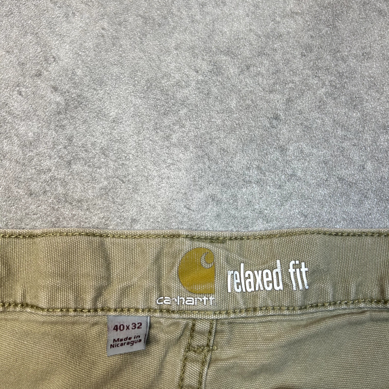 Carhartt Carpenter Trousers Mens 36" Relaxed Fit Wide Leg Denim Pants, Beige image 4