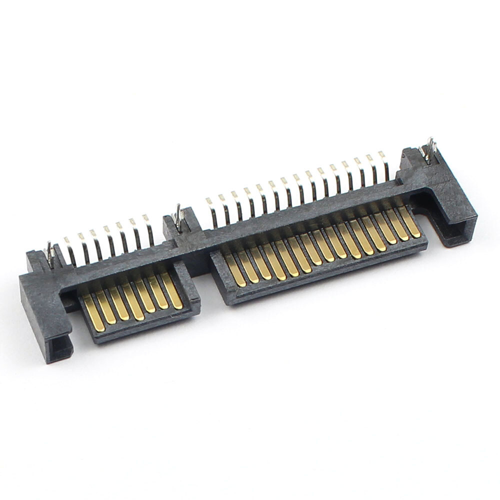 10Pcs 7+15 22 Pin Right Angle SMT Male Sata Connector For 2.5