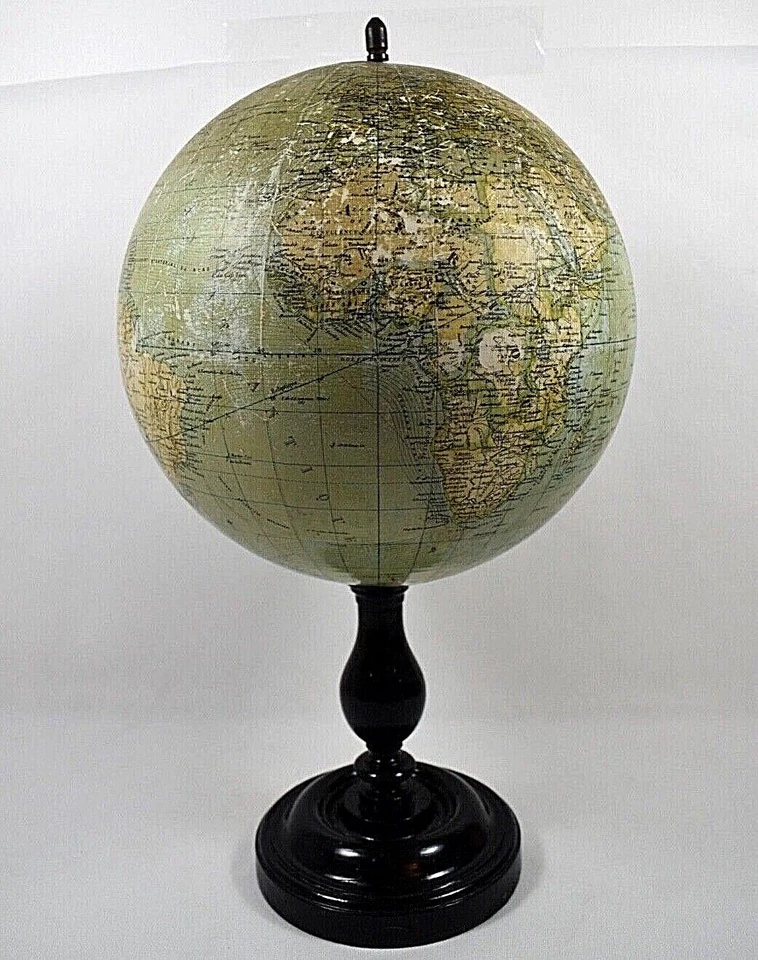 ANCIEN GLOBE TERRESTRE METRIQUE E BERTAUD EDITEUR G THOMAS SUCr PARIS 1900/1918  - Photo 4/4