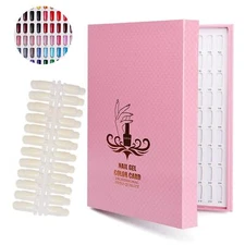 216 Nail Colors Chart Display Nail Gel Polish Display Book with False Nail Tips