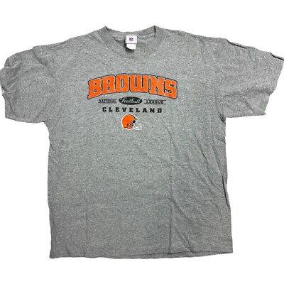 NFL Cleveland Browns Grey Vintage Football Apparel T-Shirt Helmet Logo SIZE XL