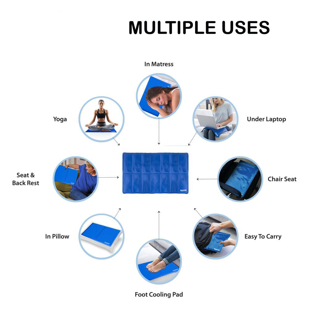 Large Gel Cooling Pad Bed Mattress Cool Mat Cushion Sleep Aid Yoga Pet