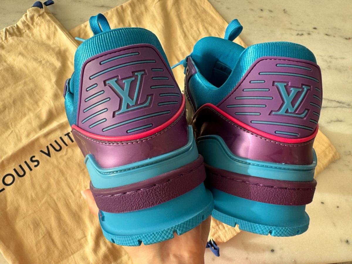 Louis Vuitton Trainer Purple Teal Metallic 1A9JQL LV 8 | eBay