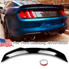 MD STYLE HIGHKICK TRUNK SPOILER WING FOR 2015-2023 FORD MUSTANG GT GLOSS BLACK