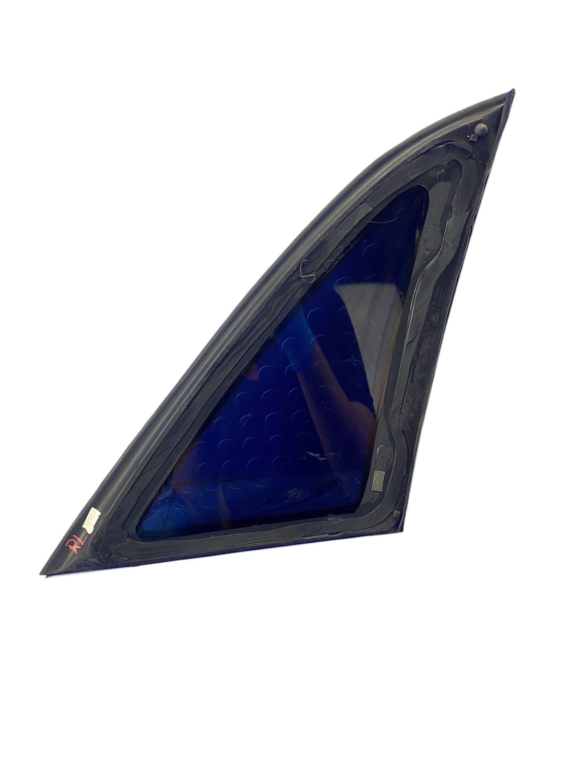 2009-2014 ROLLS ROYCE GHOST REAR LEFT QUARTER WINDOW GLASS W/ CHROME TRIM OEM