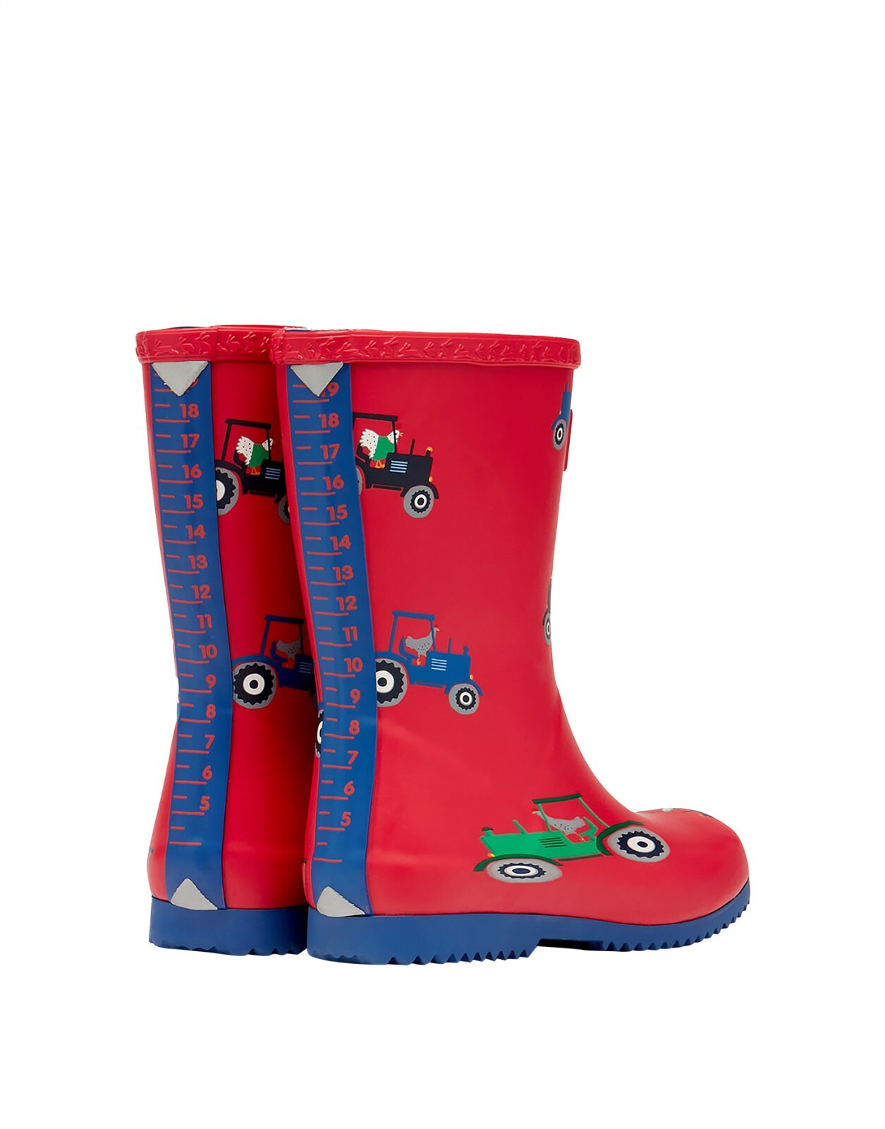 Joules Boys Roll Up Wellies Red Tractor 