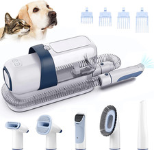 Pet Grooming Kit Vacuum Clippers - Dogs Cats Low Noise Hair Shedding Brush Tool