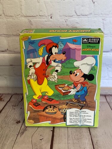 Disney's Mickey Mouse "Simple Simon" 63 Piece Nursery Rhyme Jigsaw Puzzle Golden - Picture 1 of 11