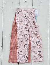 Calvin Klein Girls 2 Pink Pants Sleepwear Plaid, Hearts Size S 6-6x NEW
