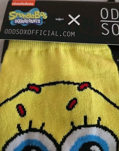 Calcetines Odd Sox Bob Esponja Krabby PATTIES Crew Talla 6-13 un par Amarillo multi NUEVO - Imagen 7 de 14
