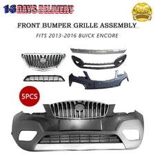 5 PC Complete Front Bumper Upper Lower Grille For 2013-2016 Buick Encore