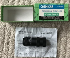 Cosmicar Extension Tube Set for 40mm TV Lens C-Mount 90100 EX-C6