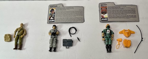 G.I. Joe Hasbro Action Figure 1983 Duke 1986 Mainframe - Wet Suit LOT