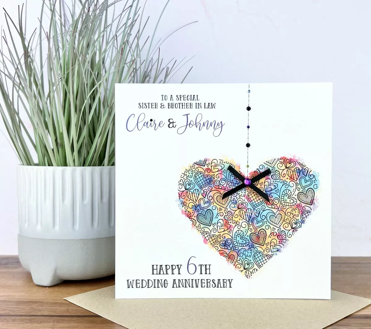 Personalised Handmade Wedding Anniversary Card, Friends, Daughter ...