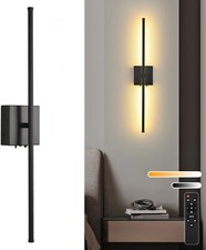 Battery Operated Wall Sconce, Dimmable Wall Sconce, 350 Rotate, 3000K LED Black