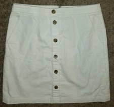 NWT J. Crew sz 6 Ivory Corduroy Skirt Lined Zip-up Pockets 18" long MSRP 69.50