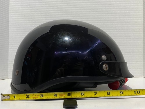Harley Davidson Black Stock Dot Motorcycle Half Helmet Size Small A5047 shell A1 - Picture 8 of 22