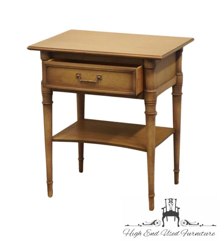 DREXEL FURNITURE Bleached Oak Italian Mediterranean 23" Nightstand - Image 4 of 4