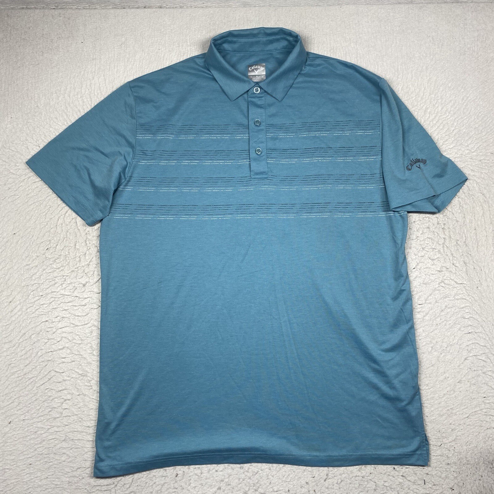 Callaway Mens Golf Polo Shirt Large Blue Short Sleeve Casual Comfortable-image