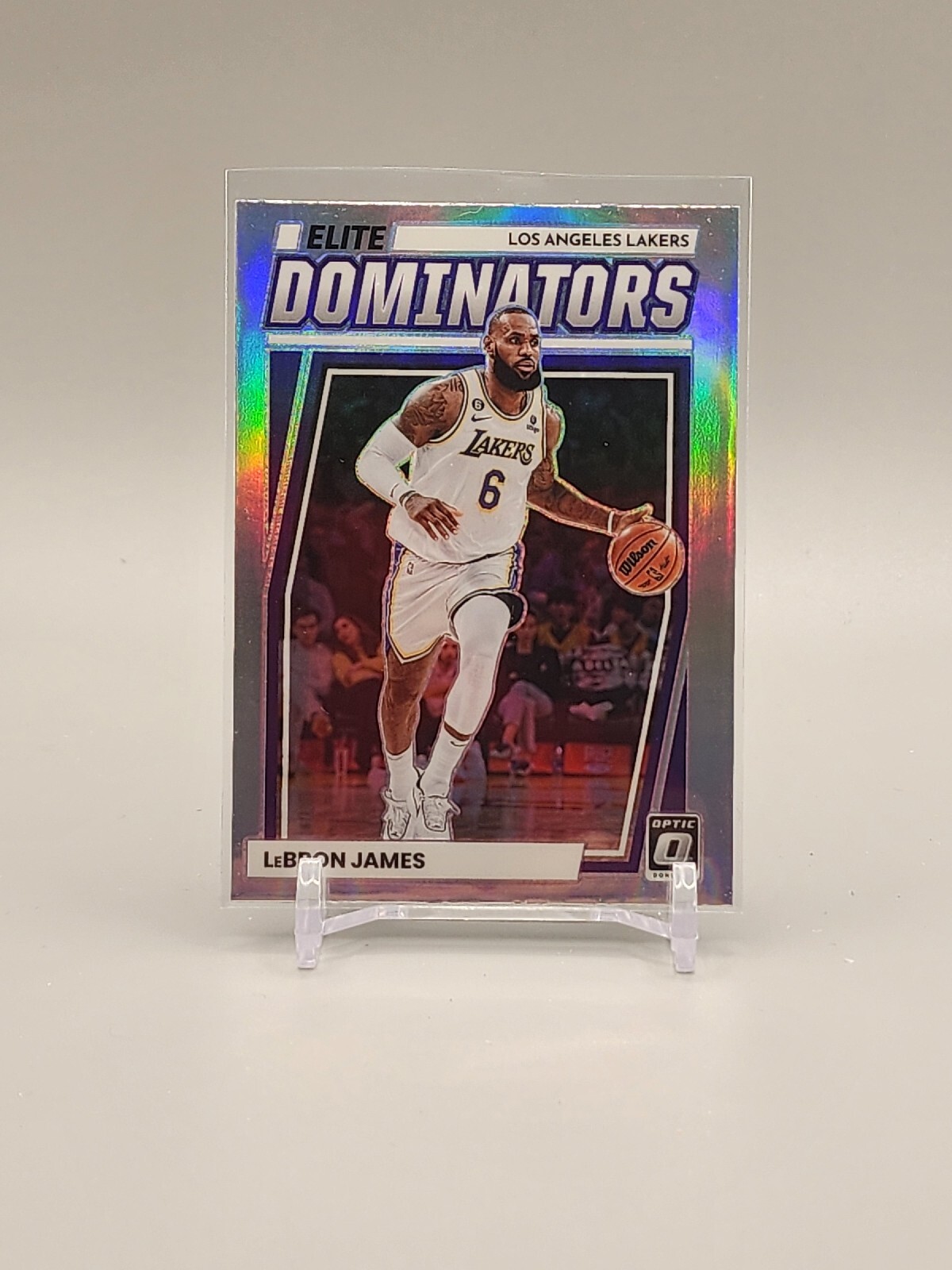 LeBron James 2022-23 Donruss Optic #32 Elite Dominators Silver Holo Prizm