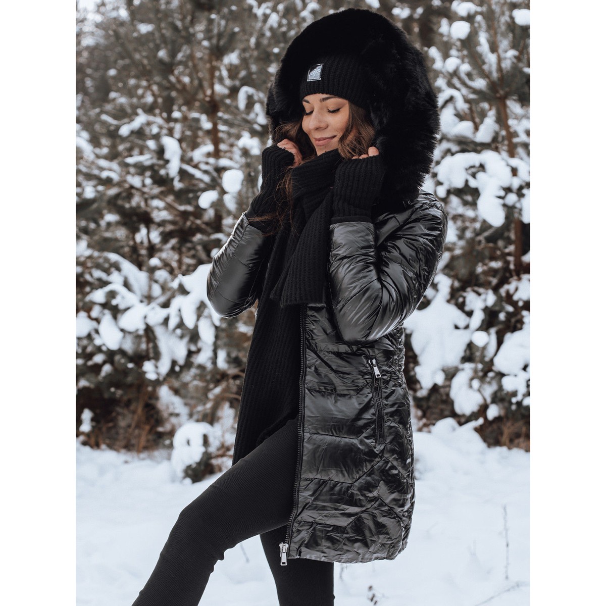 Langer Daunenmantel Daunenmantel Damen Mit Fell Langer