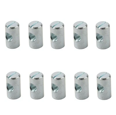 SOLMER LTD M6 Cross Dowel Barrel Nuts Off Centre Thread Furniture Unit Bed Cot pack of 10