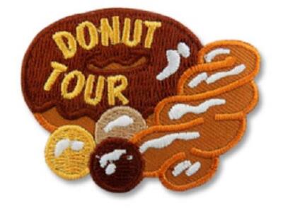 Girl Boy Cub DONUT TOUR shop Making Fun Patches Crests Badges SCOUTS GUIDE Visit