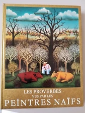Vintage Les Proverbes vus par les Peintres Naïfs Book in Case. French language