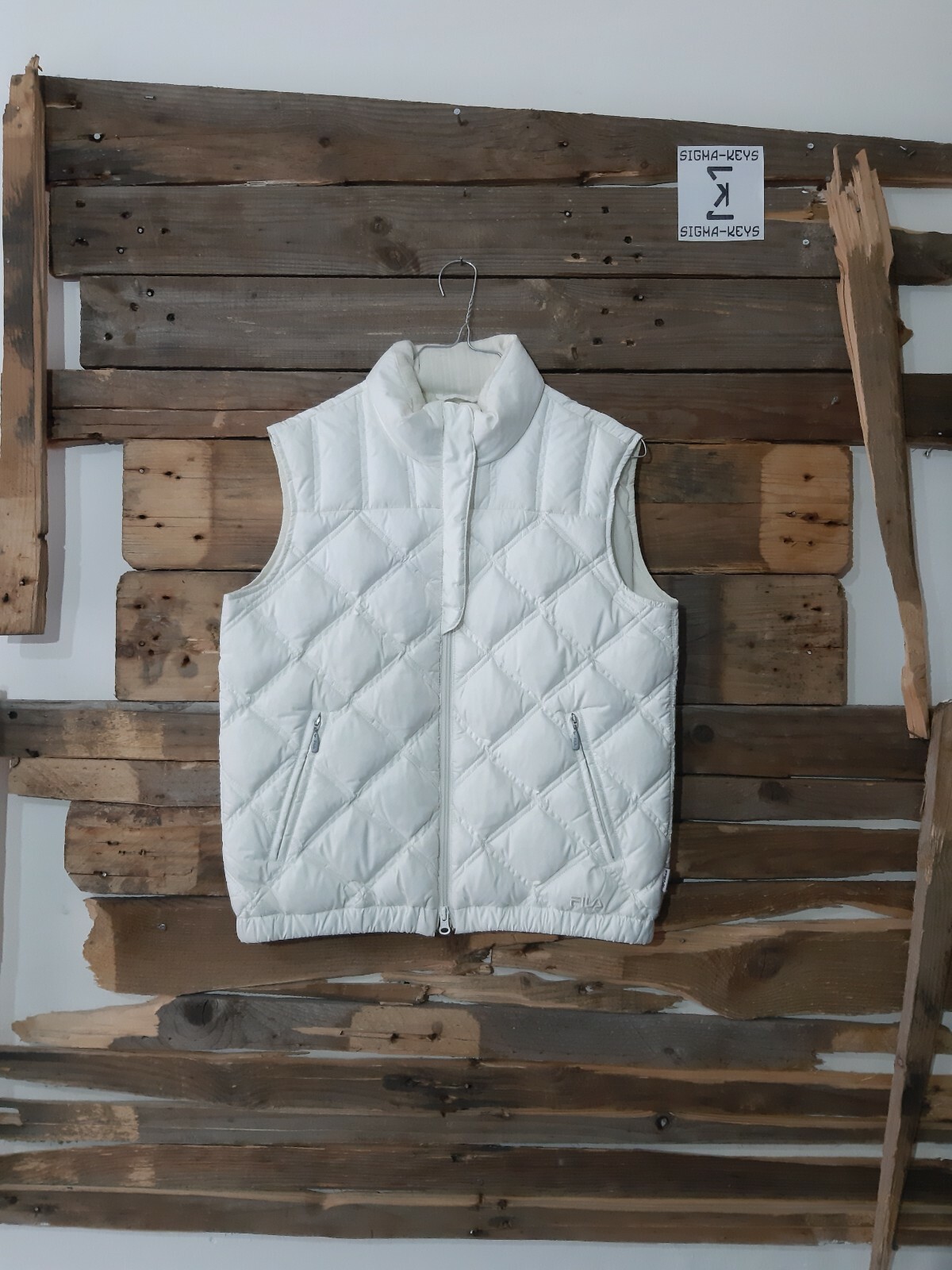 FILA GIUBBINO CAPPOTTO GIACCHE LONG JACKET GILET DONNA WOMAN 40 42 BIANCO A1110F