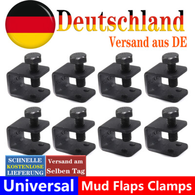 x8 Schmutzfänger Klemmen U C Klemmen Klammer Schrauben Metall schnalle Schwarz