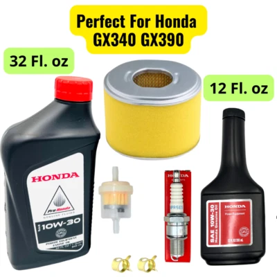 MY STORE Tune up kit Honda GX340 GX390 eng. air filter rep. 17210-ZE3-505 oil spark plug