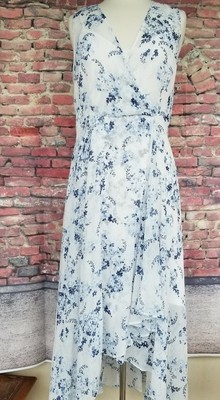 calvin klein floral print high low dress