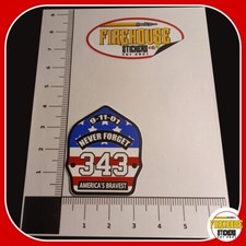 Never Forget America's Bravest 343 9/11 die-cut vinyl sticker