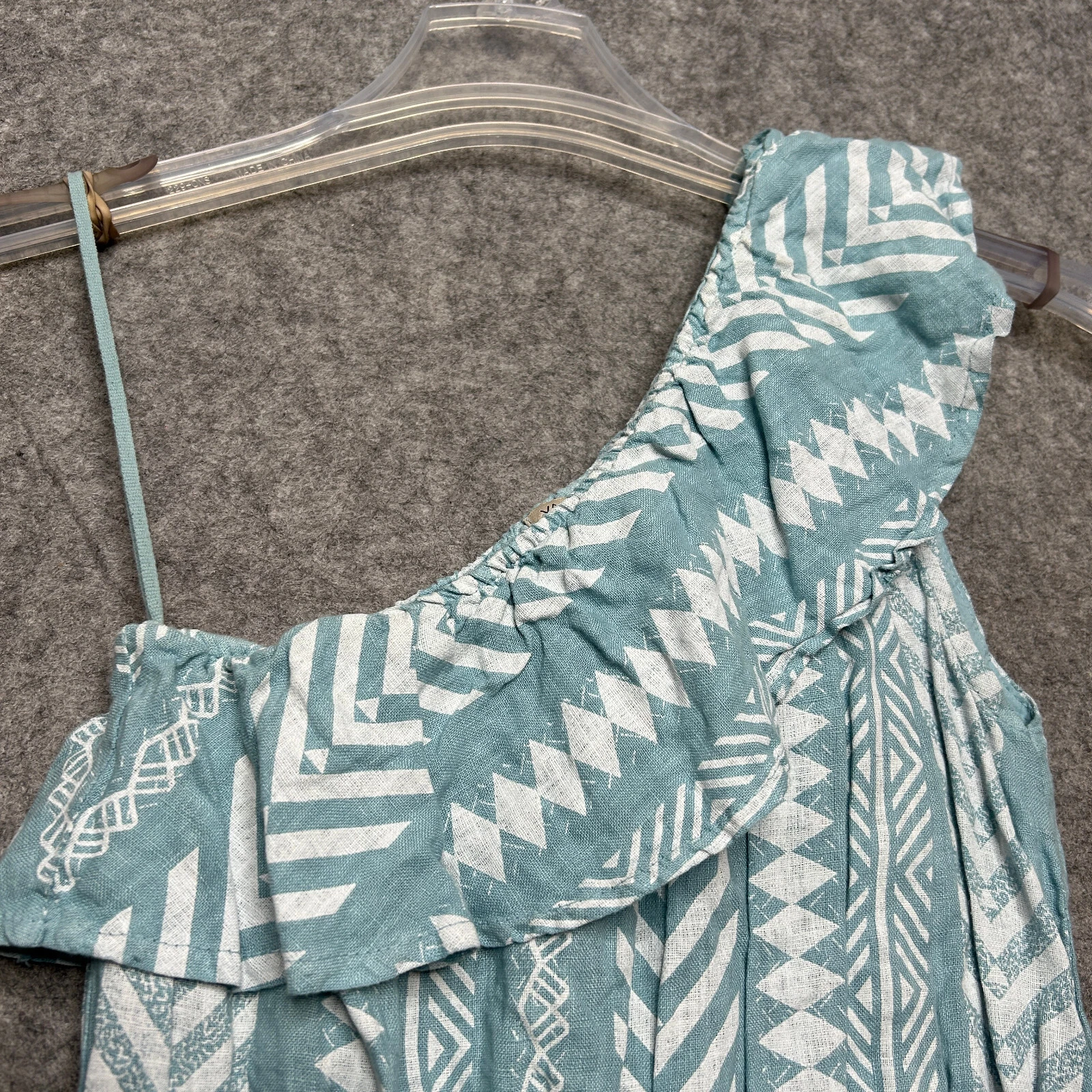 VALENTINO Valentina Naldi abito donna piccolo blu tutto lino Italia 1 spalla spiaggia chiaro