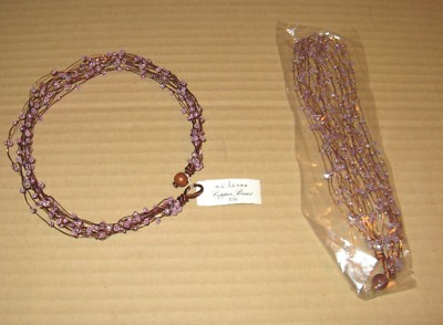 Mi' Linea Lilac Copper Braid Choker Necklace -  New in Packaging - Hand-Crafted?