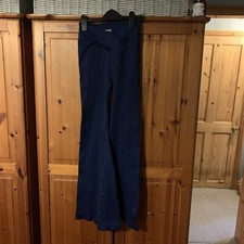 Women  s Navy Ribbed Bootleg/Flared Leg Leggings Size S