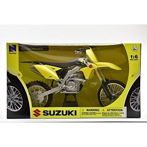 NEW RAY 1:6 DIE CAST METALLO E PLASTICA MOTO SUZUKI RM-Z450 GIALLO ART 49473 - Immagine 3 di 3