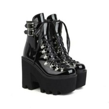 Women's Gothic Super High Platform Heel Ankle Boots Casual Shoes Thick Sole Lady