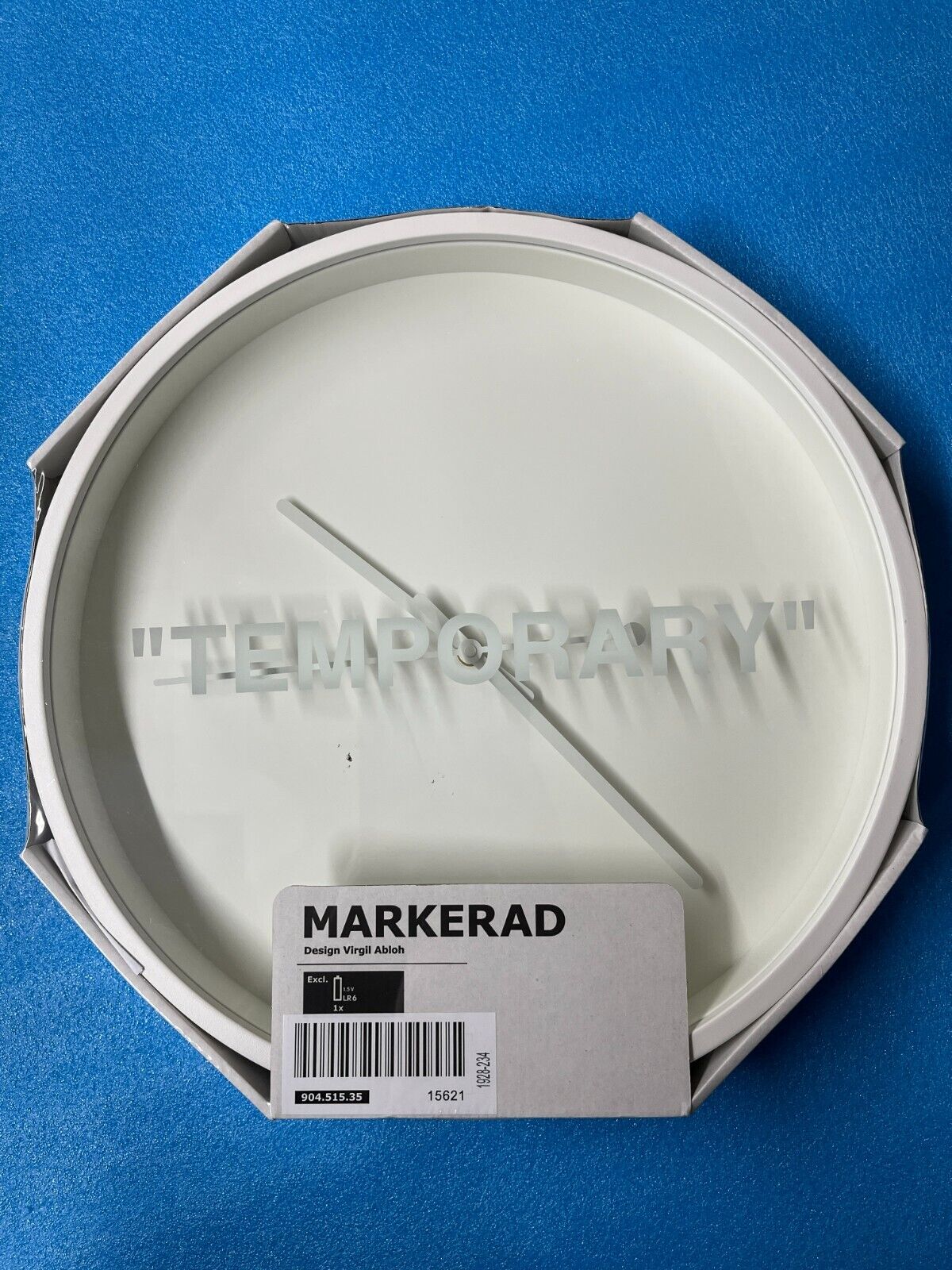 Virgil Abloh X IKEA MARKERAD Temporary Wall clock white from Japan Brand New