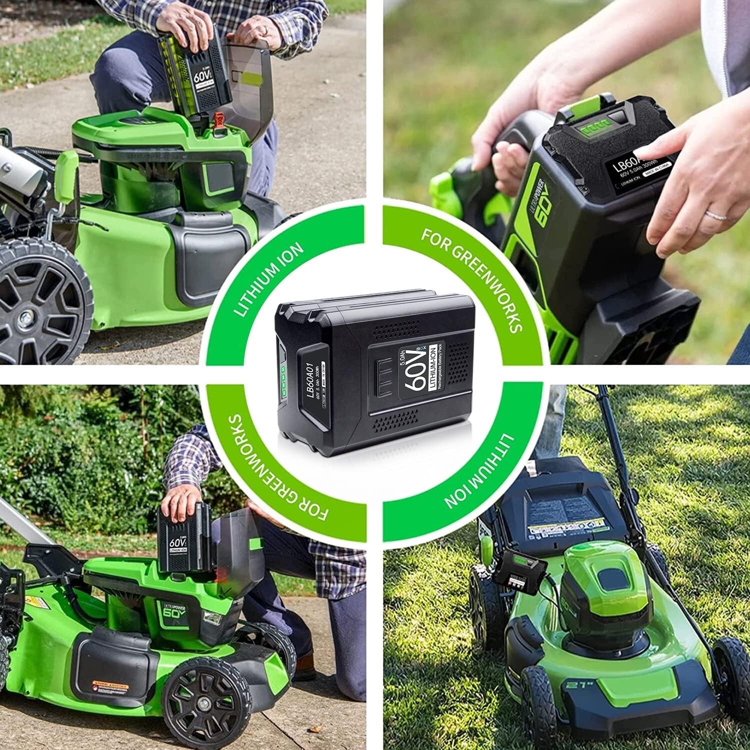 Lawn Mower Greenworks Pro 60v Battery And Charger Greenworks Pro CrossoverT  42 60V Cordless Electric Riding Lawn