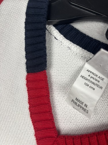 Sarah Louise Sweater Best Boys 4 Years Old White Cricket Vest Cable Knit 4160 - Picture 4 of 14
