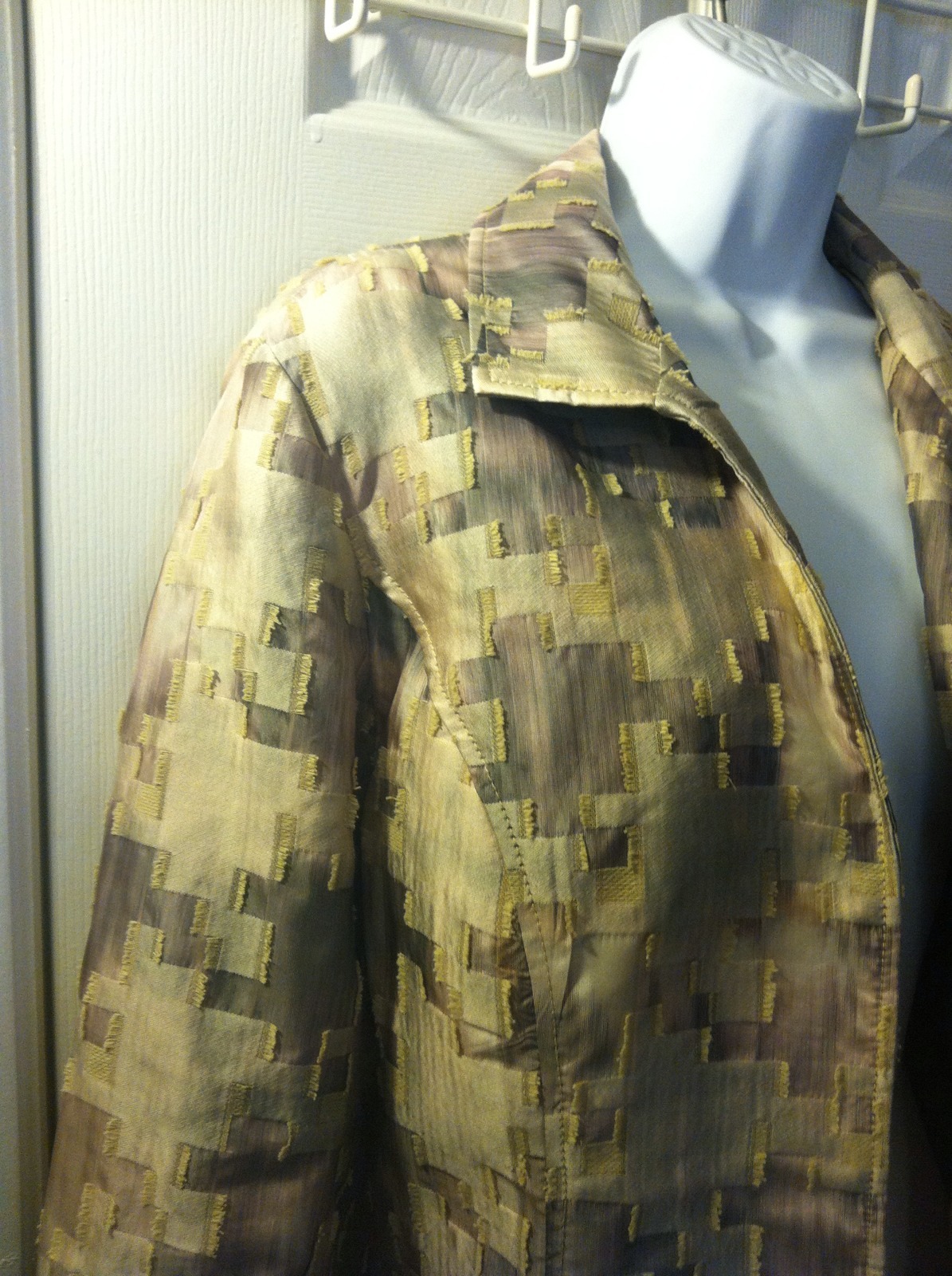 CHICO'S Jacket Textured Geo Patchwork Blazer Coat… - image 6