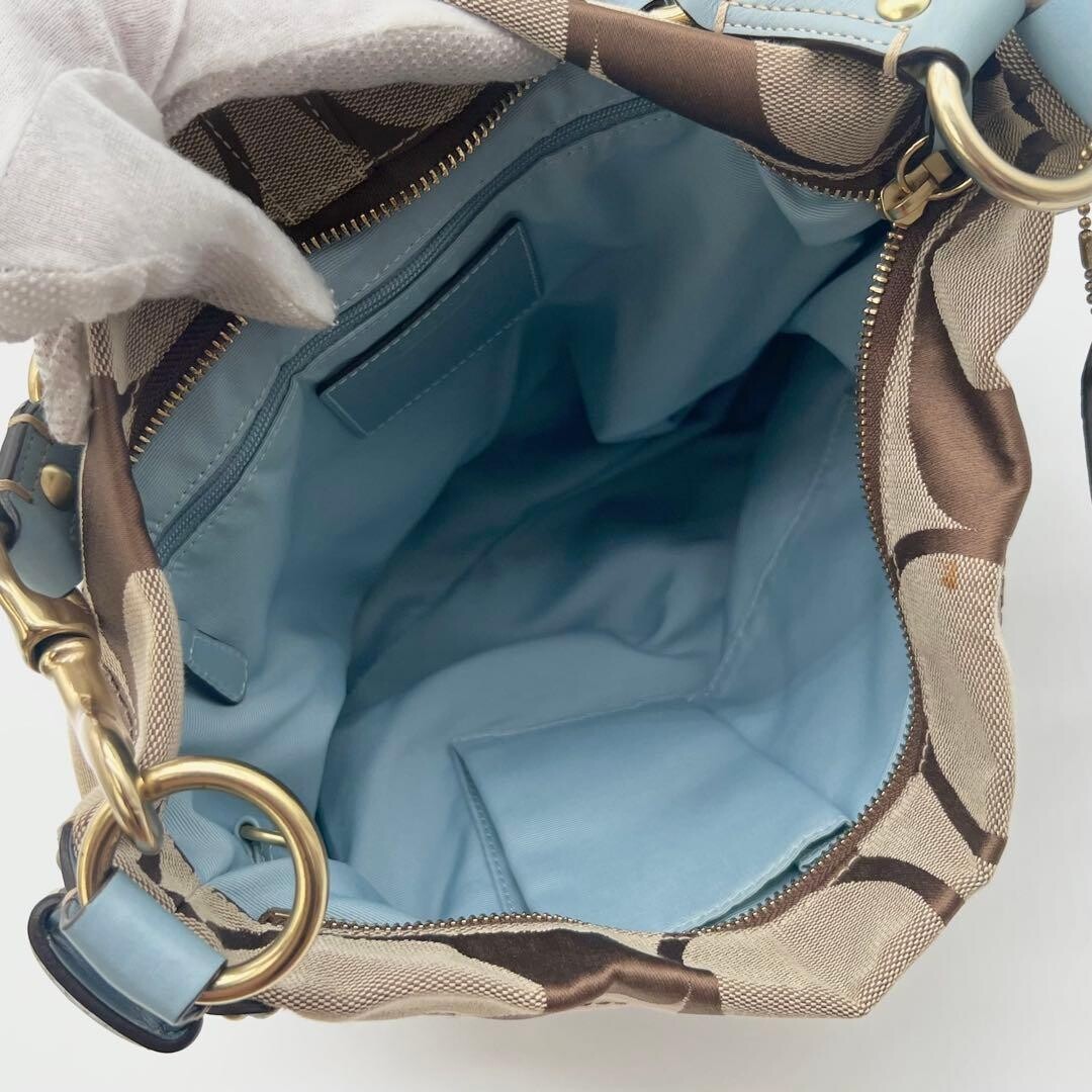 Coach Blue Signature Turn Lock Shoulder Bag Leather T… - Gem