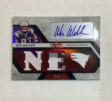 WES WELKER AUTO /4 2008 TOPPS TRIPLE THREADS SIGNED AUTOGRAPH CARD #TTRA-166