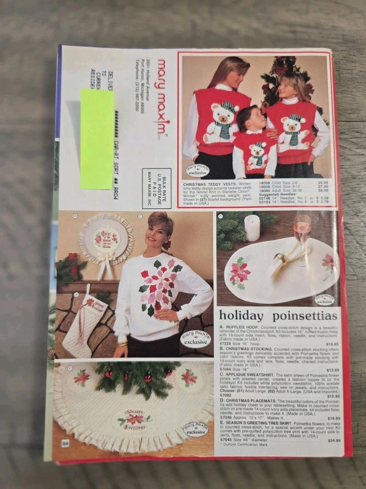 Vintafe Mary Maxim 1987, 1988 Каталогы для Рукоделия и Рукоделия Лот из 3 - Изображение 3 из 4