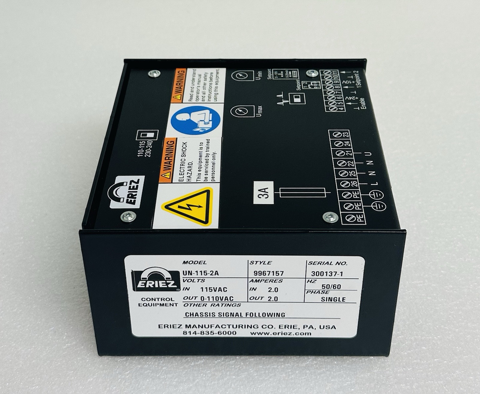 ERIEZ MODEL UN-115-2A Unicon Controller 9967157