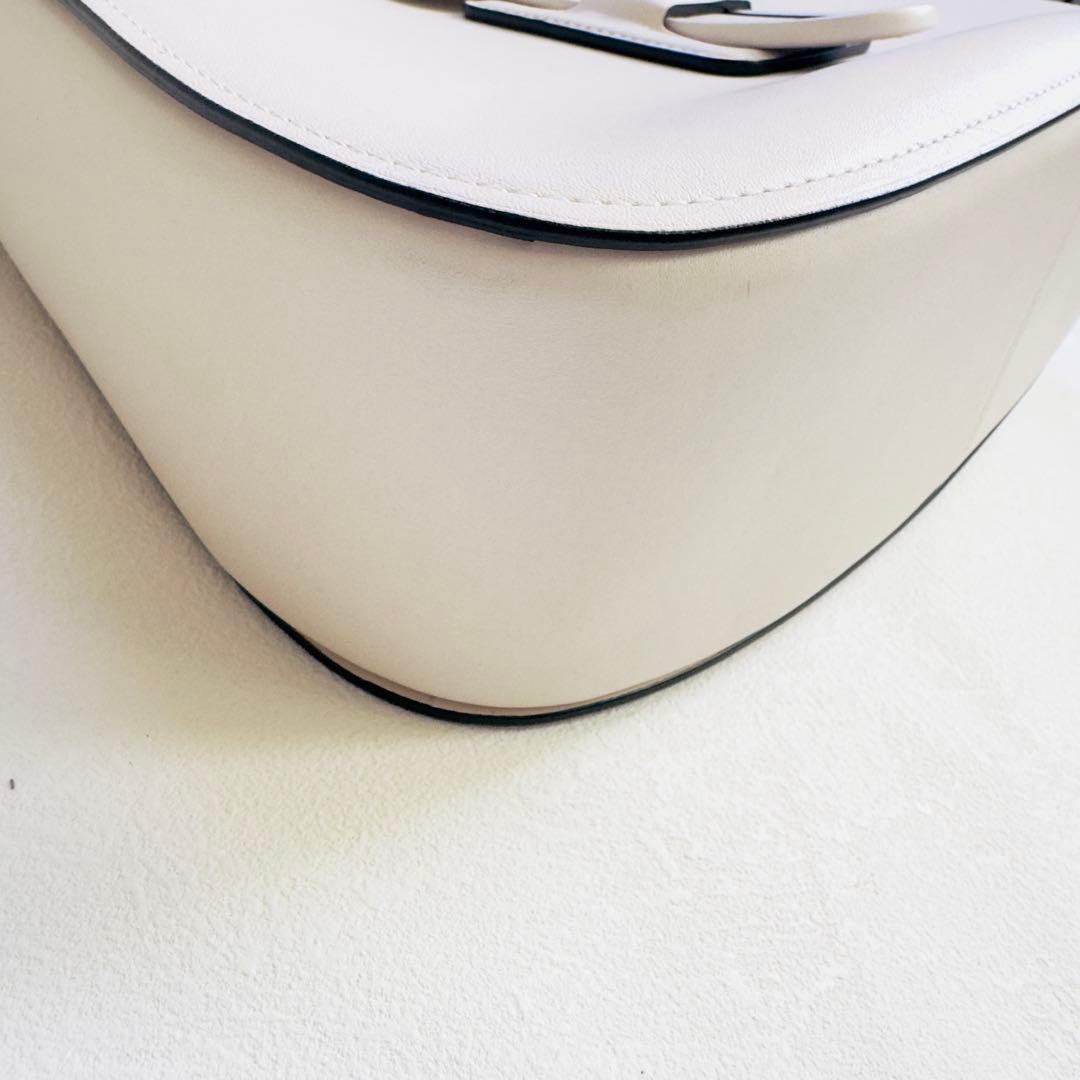 COACH White Leather Shoulder Bag Courier Medium Hobo Authentic with Pockets thumbnail 7