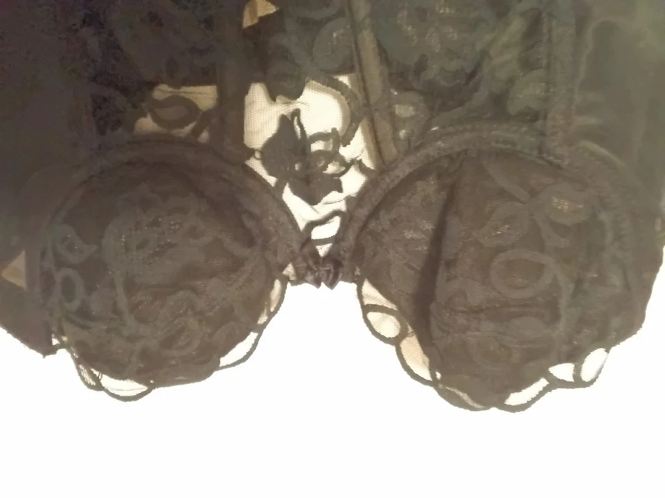 Corsé de encaje negro vintage Valmont Bustier para mujer 34A sujetador con aros deshuesado, Union  Foto 4 de 4