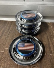 4x Set Chrome American Flag For Forgiato Floating Center Caps Xl Hubcap 7.2 Inch 4x Set Chrome American Flag For Forgiato Floating Center Caps Xl Hubcap 7.2 Inch