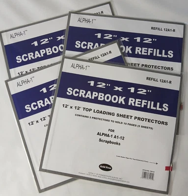 4 New Packs Pioneer Alpha1 12" X 12" Scrapbooking 5 Sheet Top Loading Protectors - Image 1 of 3